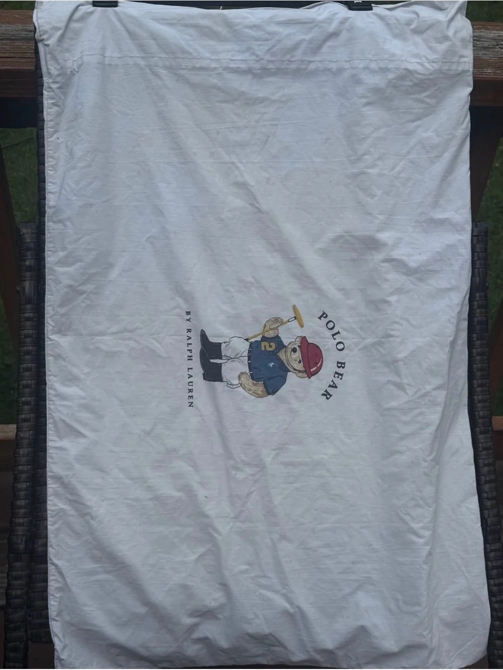 Ralph Lauren Polo Teddy Bear Player Standard Pillowcase USA Vintage 90s